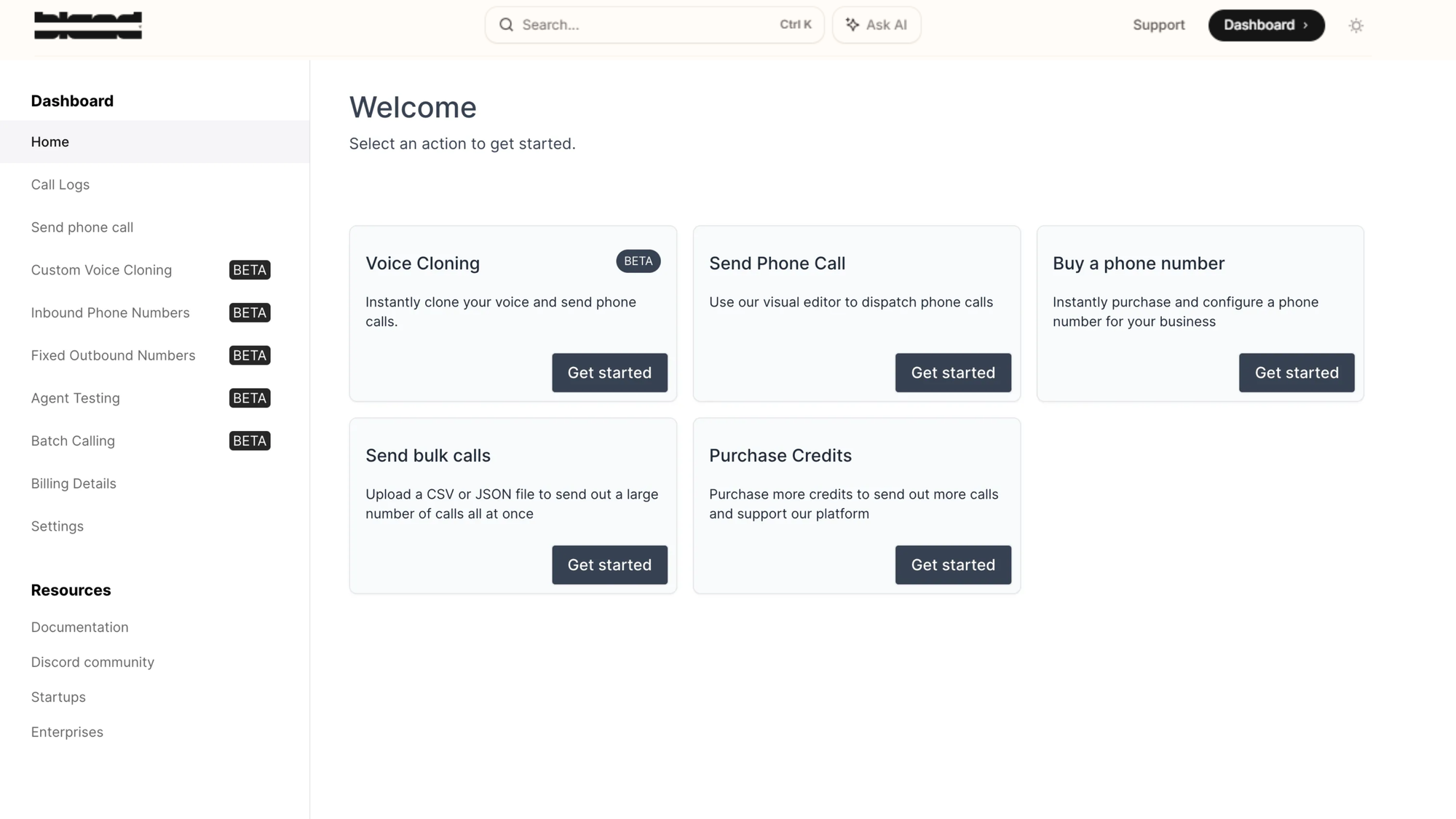 Bland AI Usability and Interface