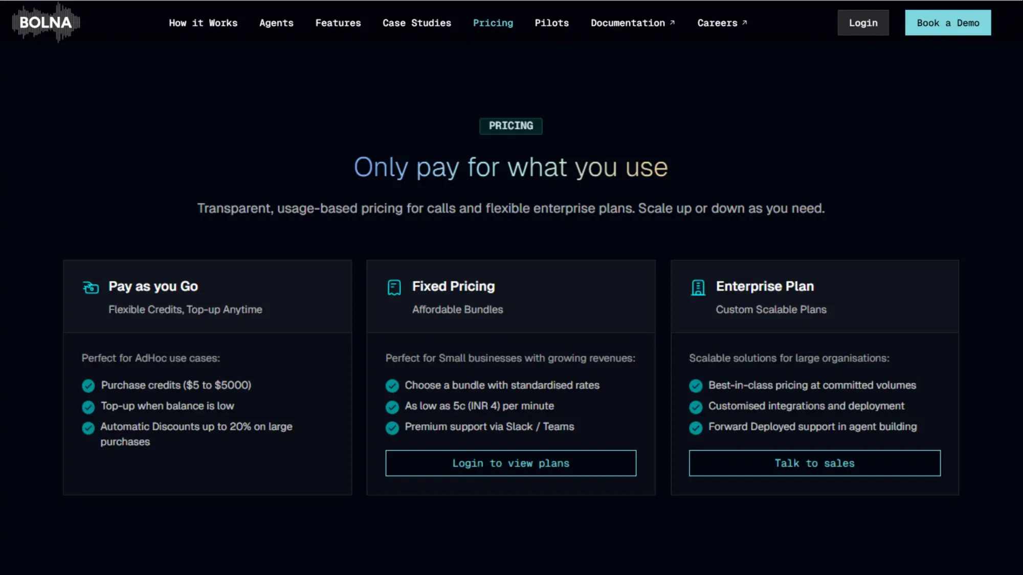 Bolna AI Pricing and Tiers Comparison